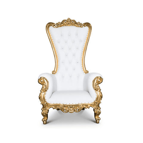 Gold White Throne Chair Rentals RentRightForAll